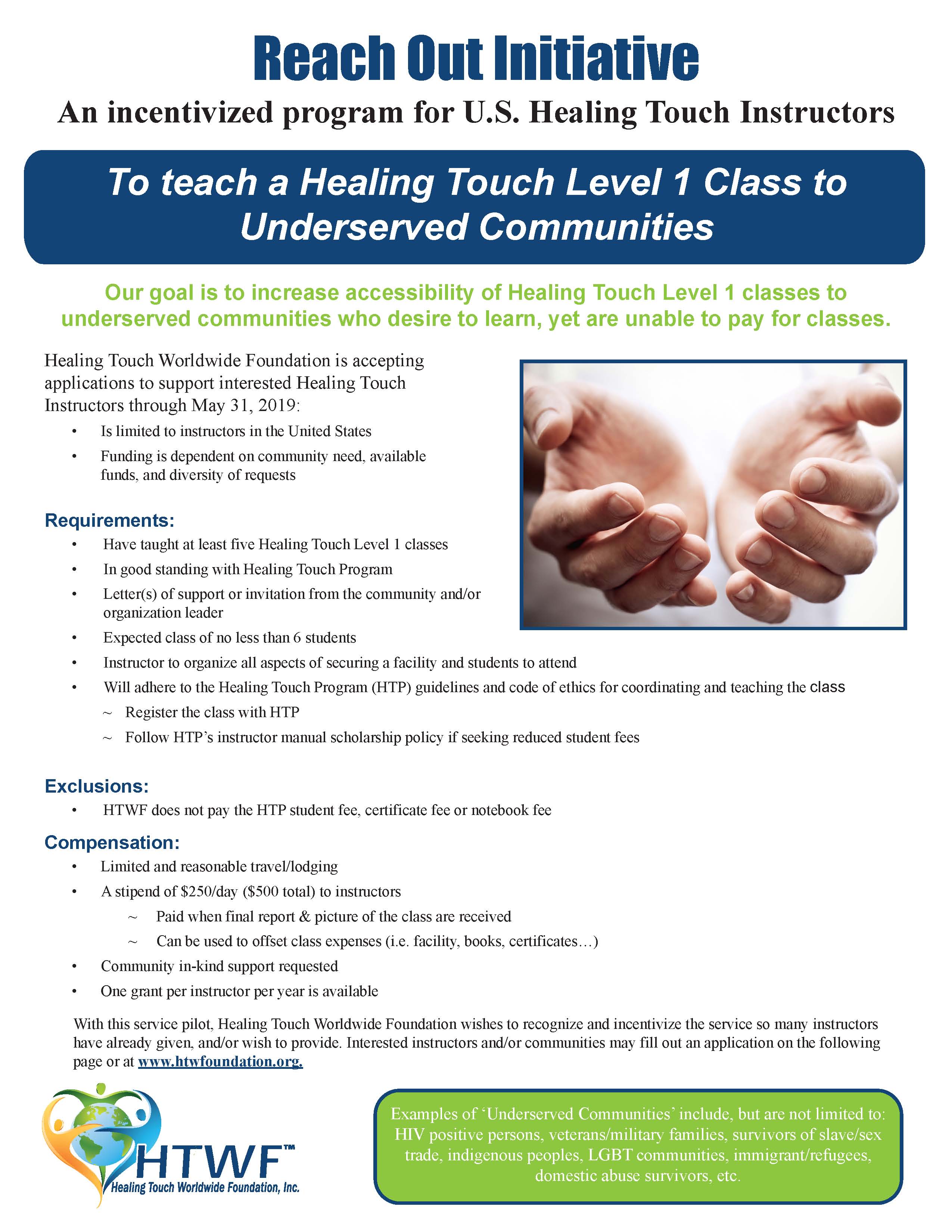 Healing Touch Worldwide Foundation, Inc. -- Underserved Pilot Guide